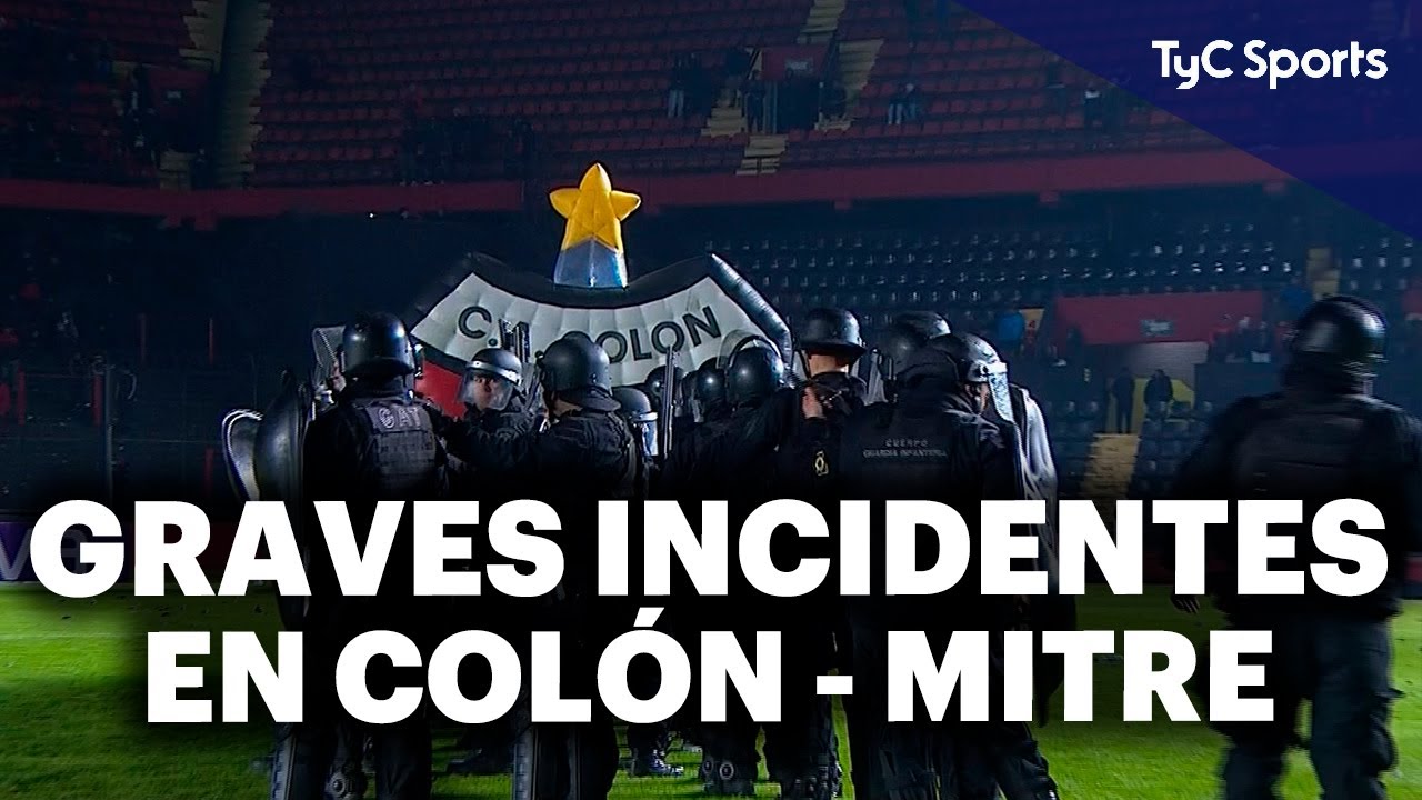 PARTIDO SUSPENDIDO por INCIDENTES en COLÓN - MITRE🔥😲LLUVIA de PROYECTILES y TIROS de la POLICÍA