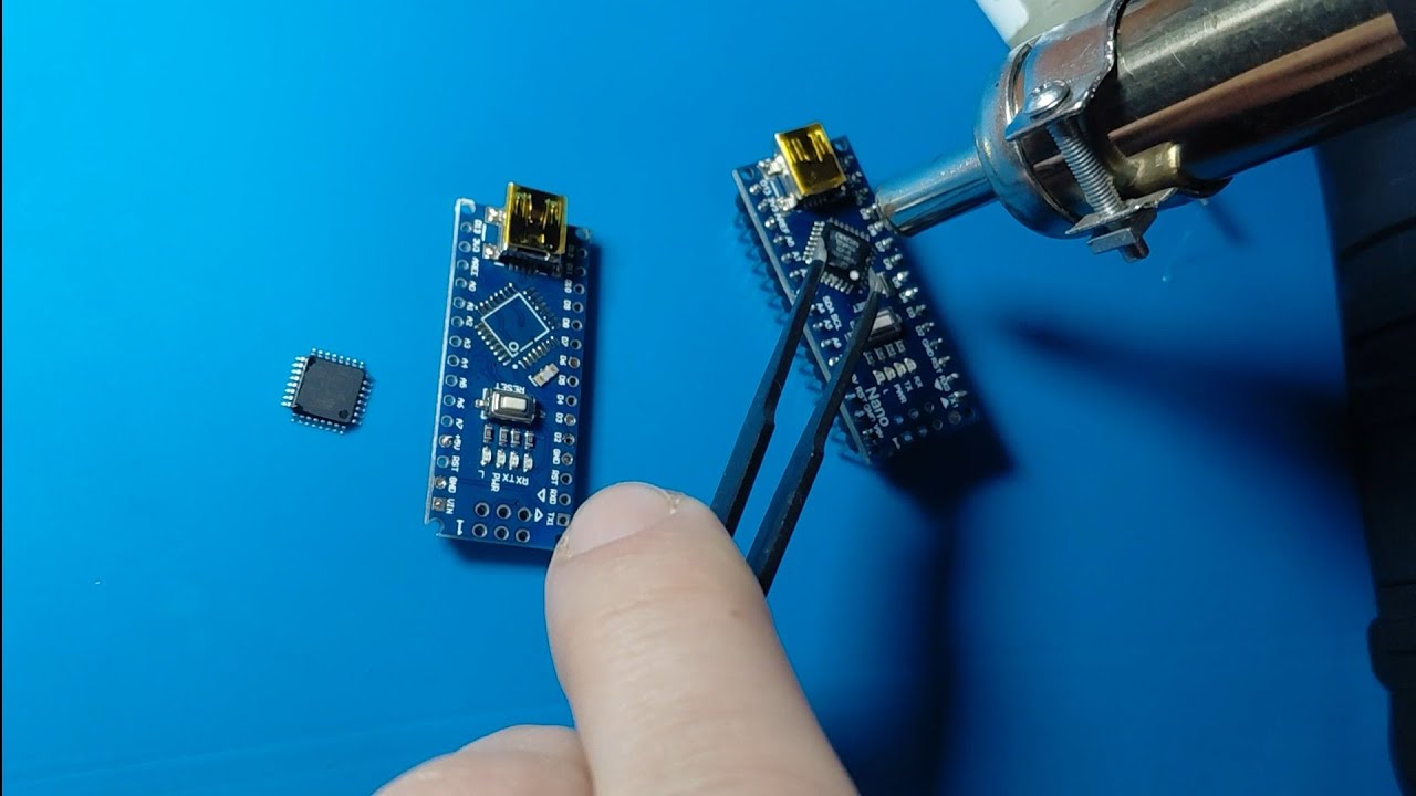 Resoldering the arduino nano microcontroller