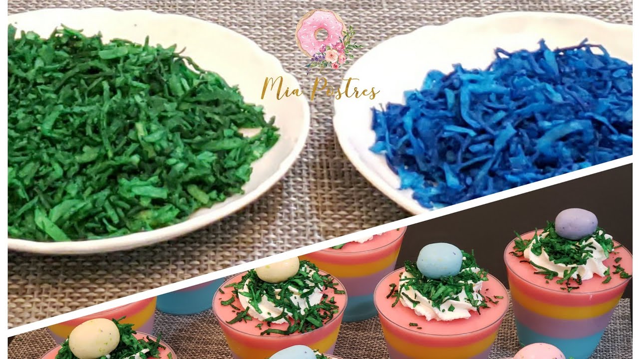¡COMO PINTAR COCO DE COLORES!! para decorar POSTRES.