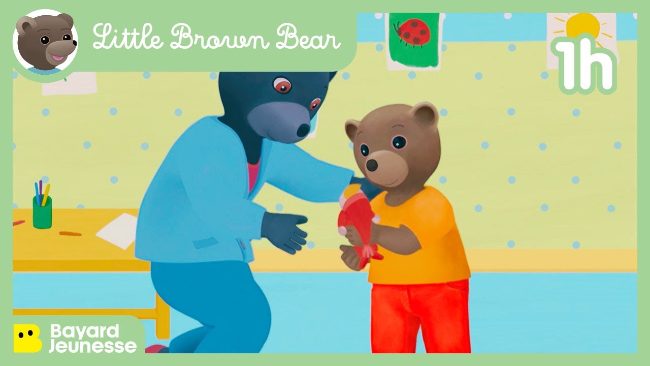 🤩 Little Brown Bear goes to school for the first time! 🤩 - Cartoon compilation for baby