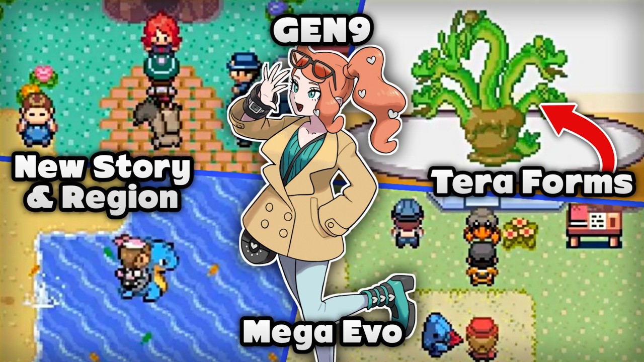 New Completed Pokemon GBA ROM Hack 2024 with GEN 9, Tera, Mega Evolution, New Story, New Region
