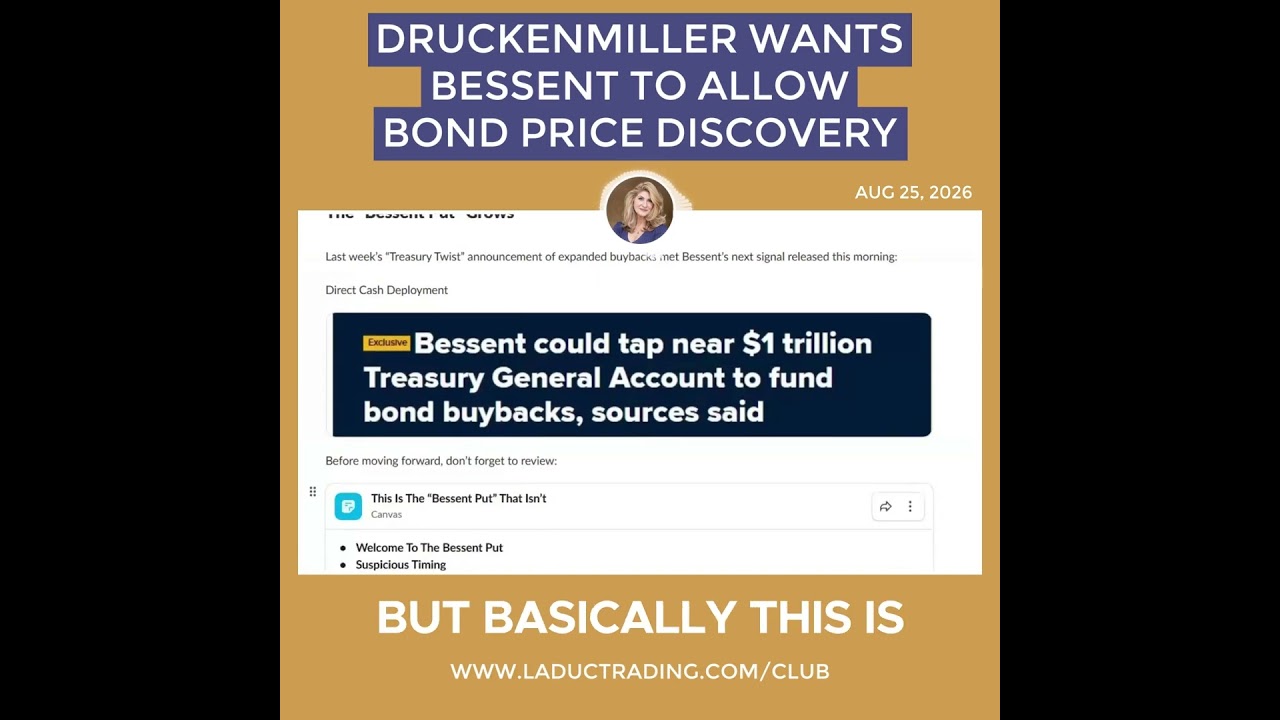 DRUCKENMILLER WANTS BESSENT TO ALLOW BOND PRICE DISCOVERY