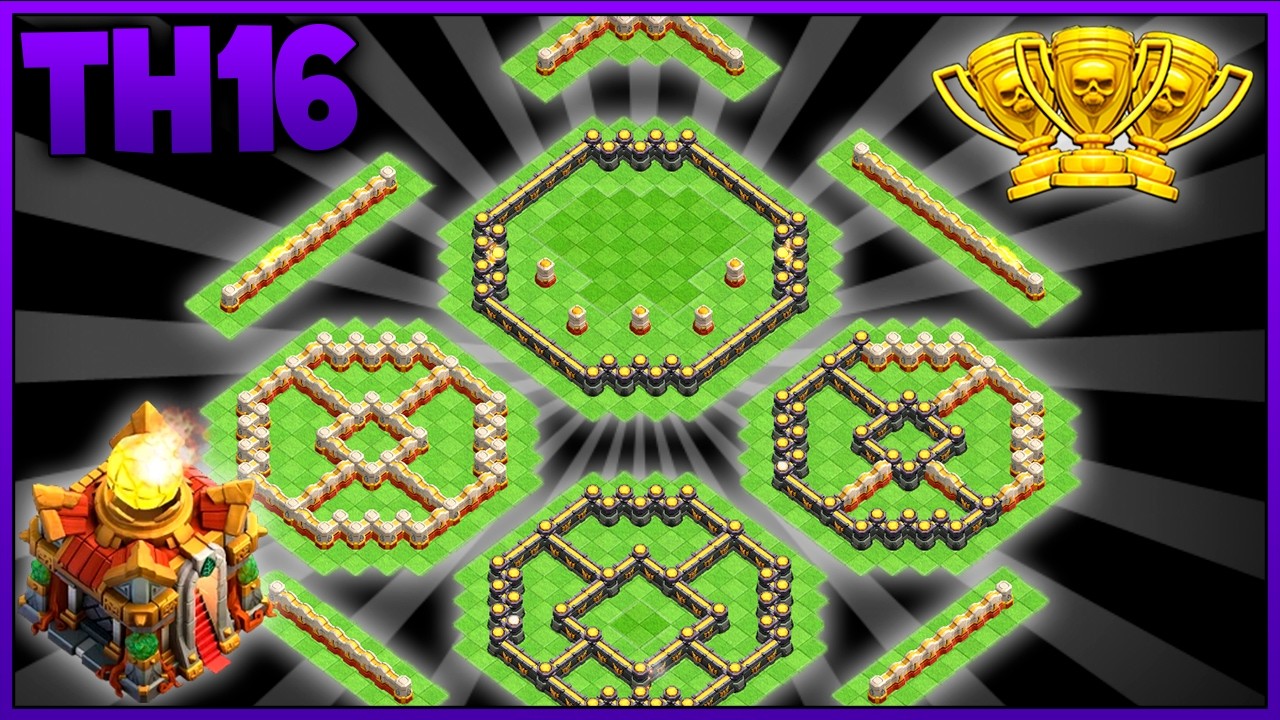 Diseño de Aldea SUBIDA de COPAS para Ayuntamiento 16 (TH16) con LINK | 2026 | Clash Of Clans