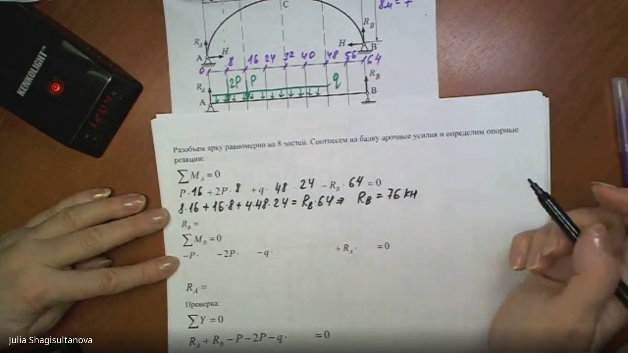 С.М. Задача №3.3 Арка пологая параболическая