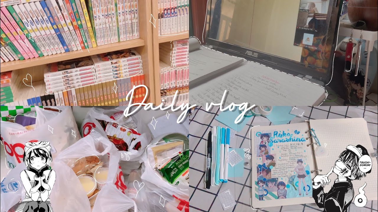 Daily vlog/Anime vlog✨🥞||One day with me||manga shopping🛒,anime journal,study online📚,and more..