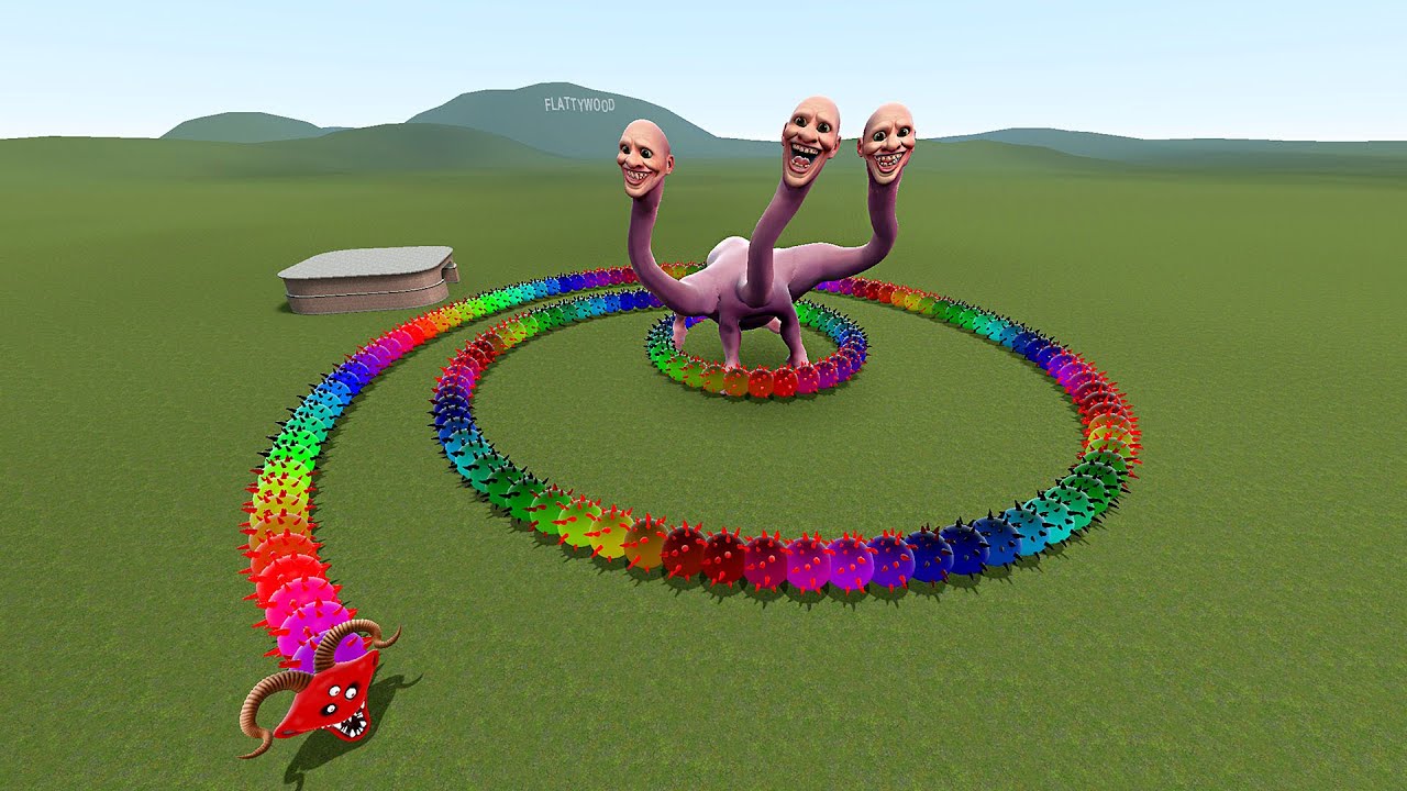 HUGGY WORM RAINBOW vs WE SWAM TOO FAR ! garry's mod game