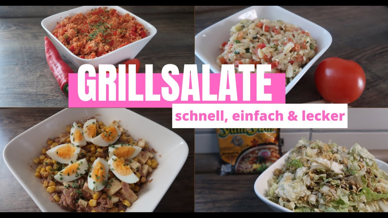 5 EINFACHE & LECKERE GRILLSALATE MIT WENIG ZUTATEN| GRILLBEILAGEN| PARTYSALATE| Fräulein Jasmin