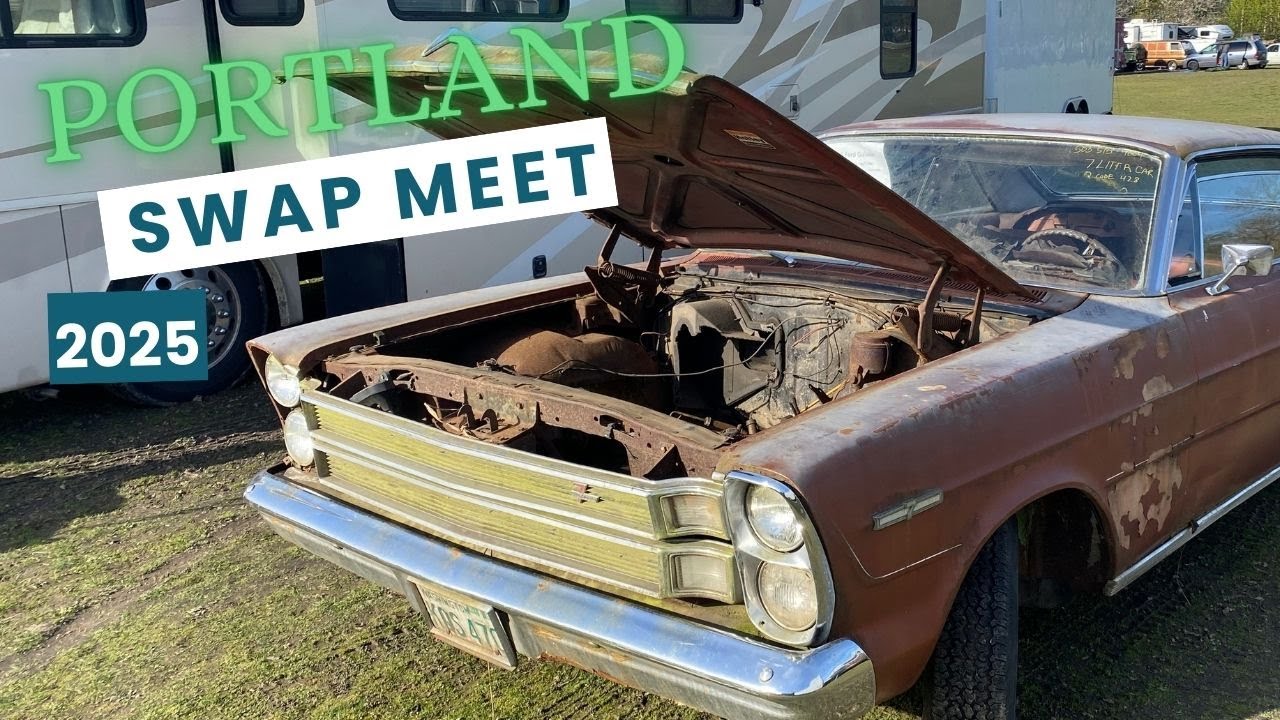 PORTLAND SWAP MEET 2025 PART 2. BONUS VISIT TO SEE STAN THE FORD MAN AND HIS 18K MILE '61 STARLINER