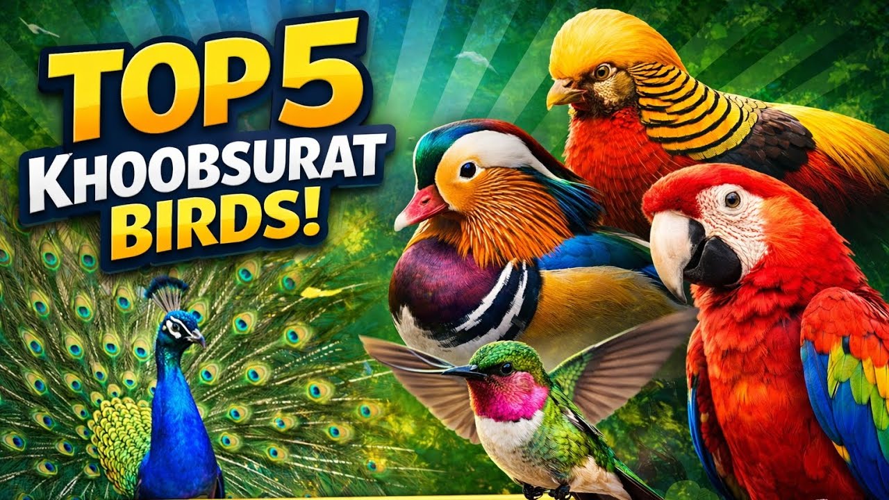 Top 5 Khoobsurat Birds in the World 🦚 | Amazing Colorful Birds Facts 