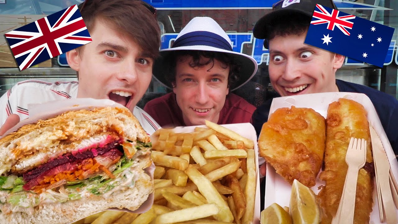 Brits try Australian Fish and Chips (how is it BETTER?!)