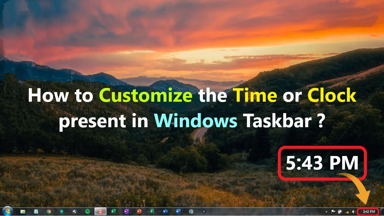 How to Customize the Time or Clock present in Windows Taskbar ?