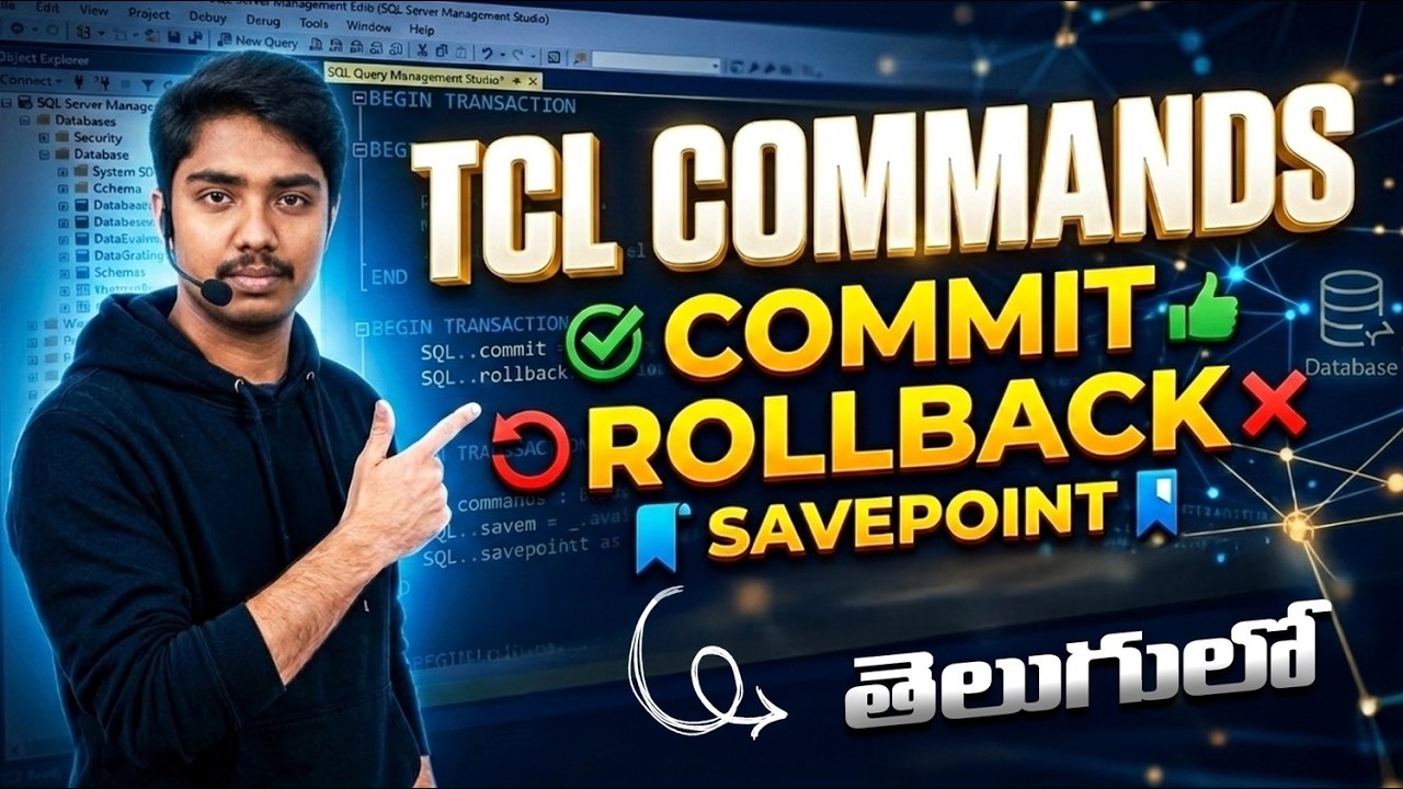 SQL TCL Commands in Telugu | COMMIT, ROLLBACK, SAVEPOINT Explained | Part 4