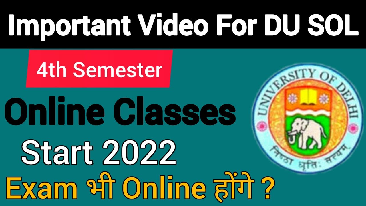 DU SOL 4th semester online classes start 2021-22