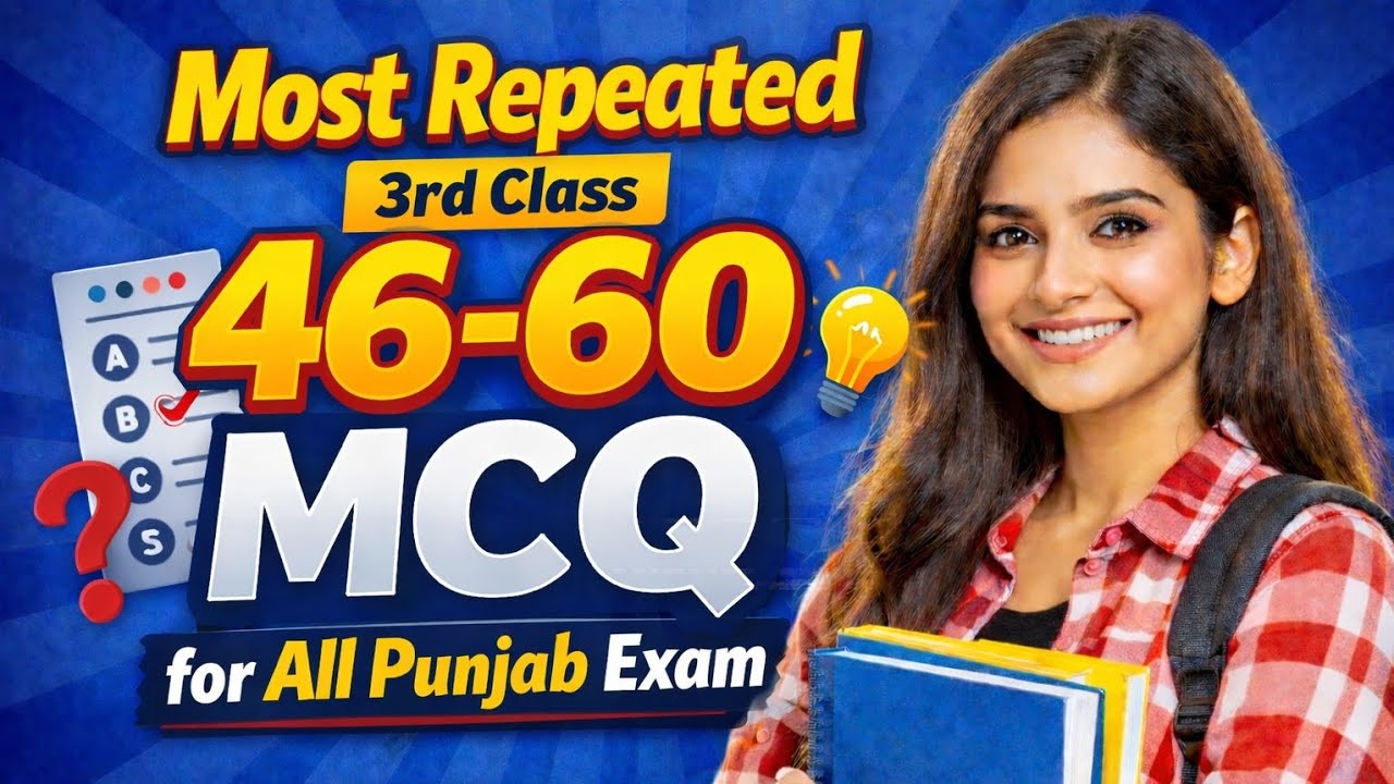 CLASS-3 TOP 46-60 Gk Most Repeated MCQ For Ssc GD,  Punjab Jailwarden and All Psssb exam.