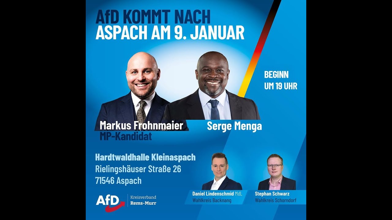 AFD Wahlkampfauftakt Kreisverband Rems-Murr in Aspach 9. Januar 2026