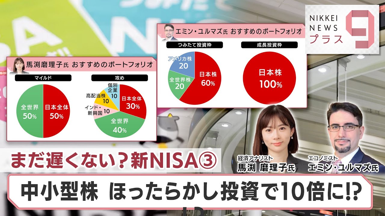 まだ遅くない？新NISA③ 中小型株 ほったらかし投資で10倍に!?【日経プラス９】（2024年5月1日）