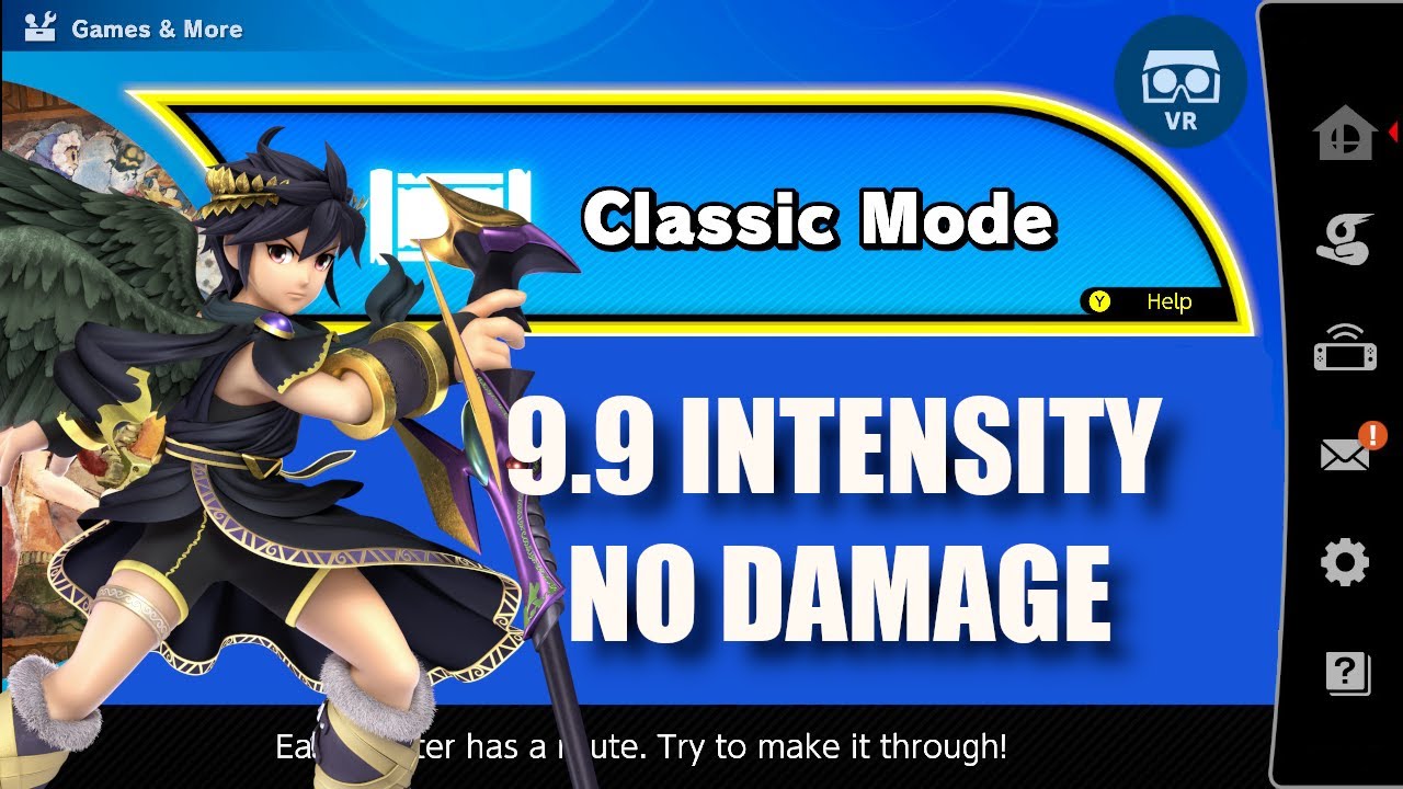 Super Smash Bros. Ultimate - Dark Pit Classic mode (9.9 Intensity | No Damage)