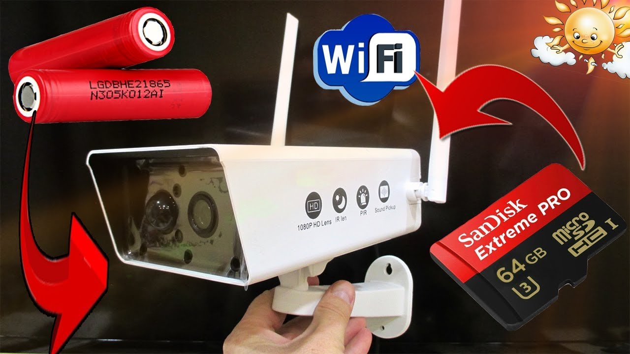 WIFI IP КАМЕРА ВИДЕОНАБЛЮДЕНИЯ С СОЛНЕЧНОЙ ПАНЕЛЬЮ И ИК ДАТЧИКОМ ДВИЖЕНИЯ!!!