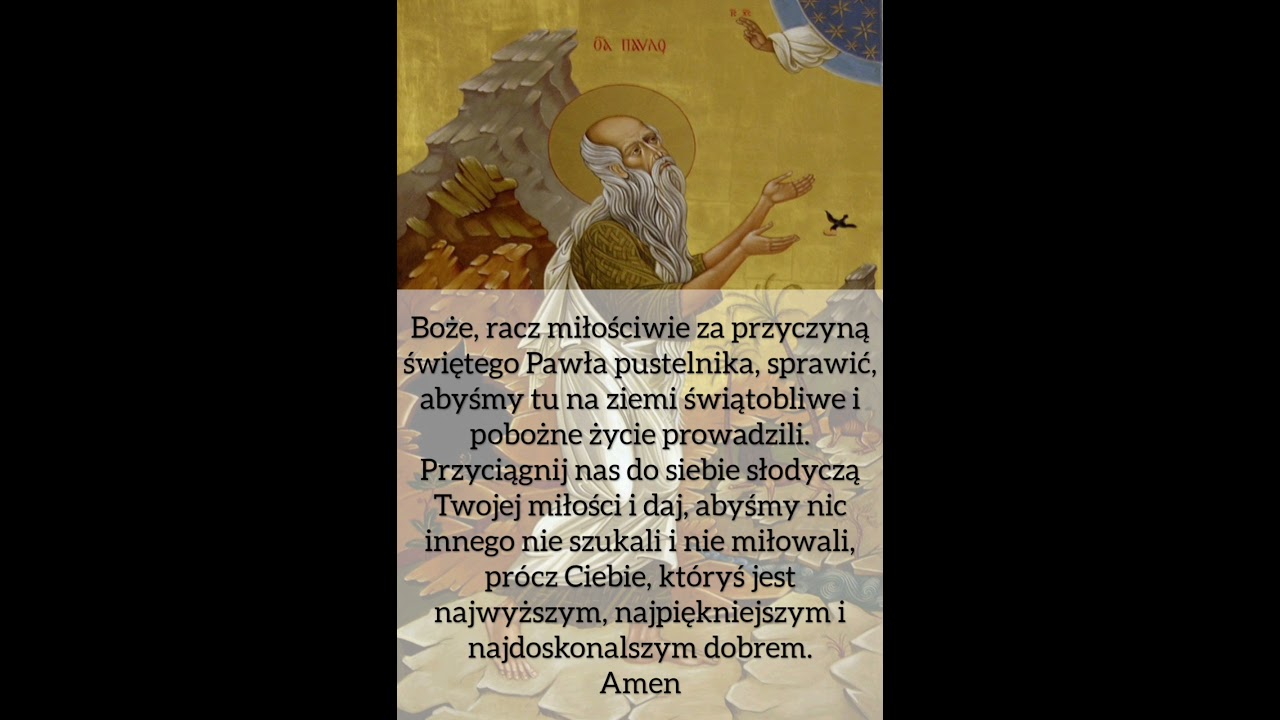 Modlitwa do Św. Pawła Pustelnika z Teb