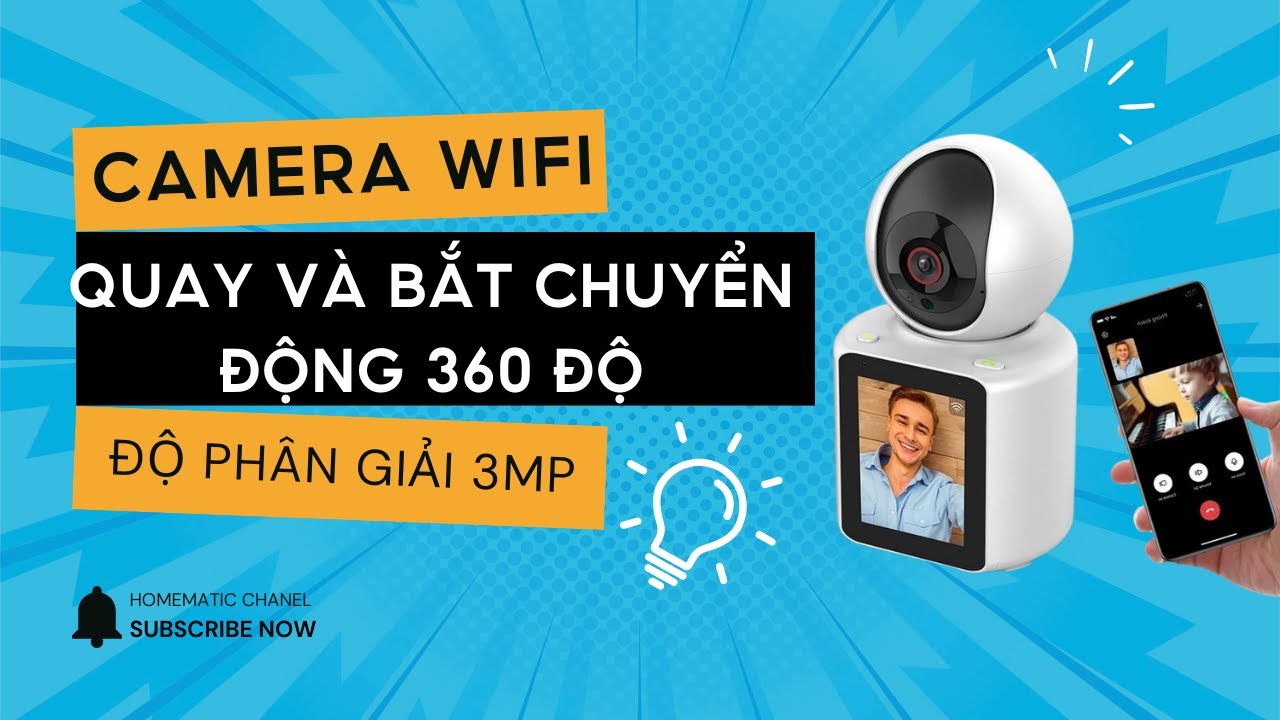 Camera không dây wifi trong nhà có màn hình 2.8inch giám sát trẻ em, người già, gọi video