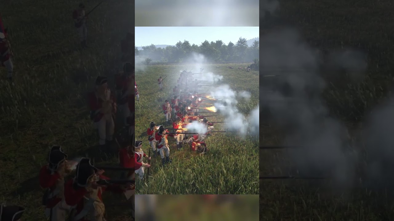 Crisp British Line Infantry Volley - Public Server - War of Rights 1776
