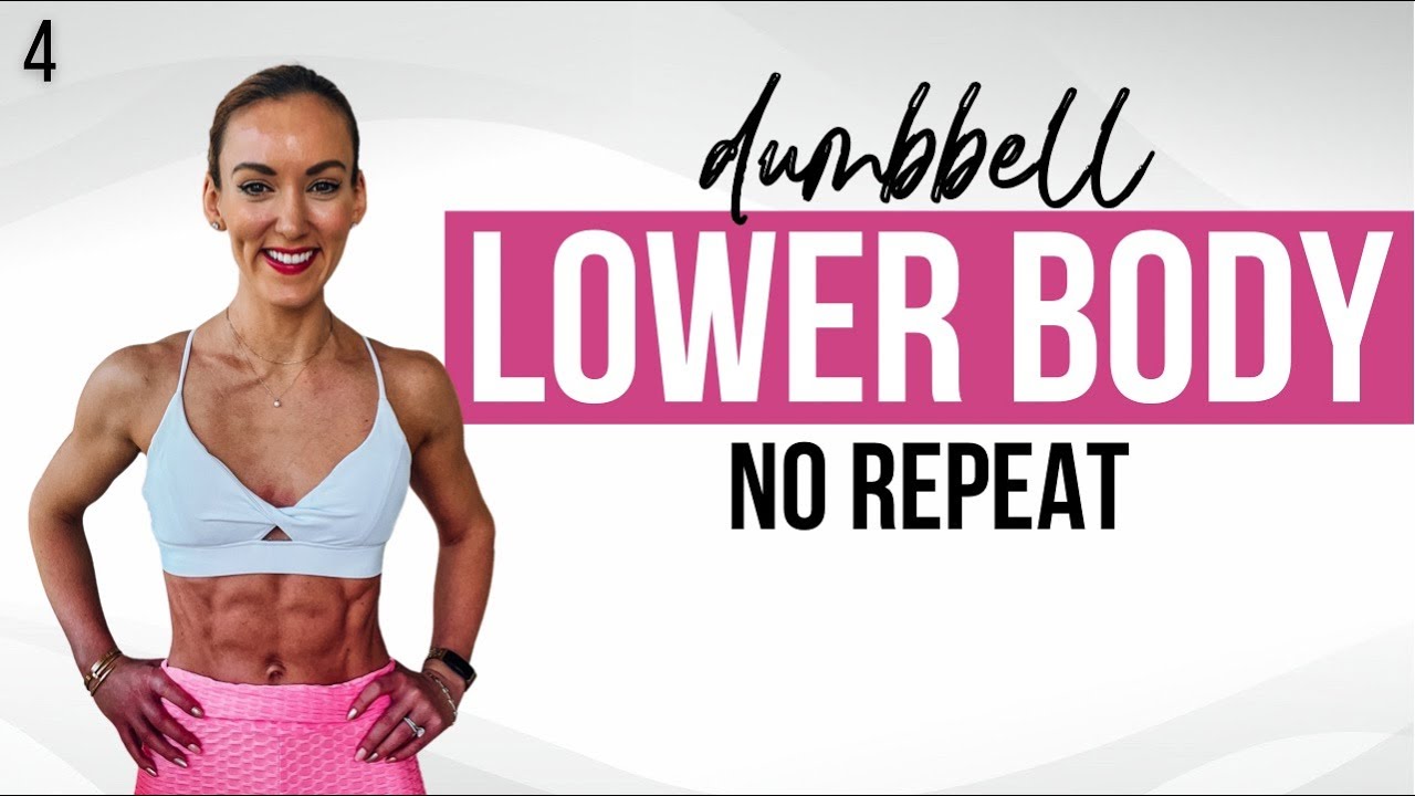 💥 40 Min Legs, Thighs & Glutes Workout at Home With Dumbbells | No Repeats | Strong 4