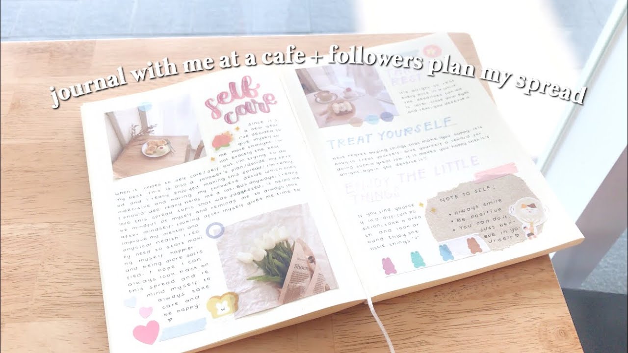 ☕️ journal with me at a cafe | followers plan my spread