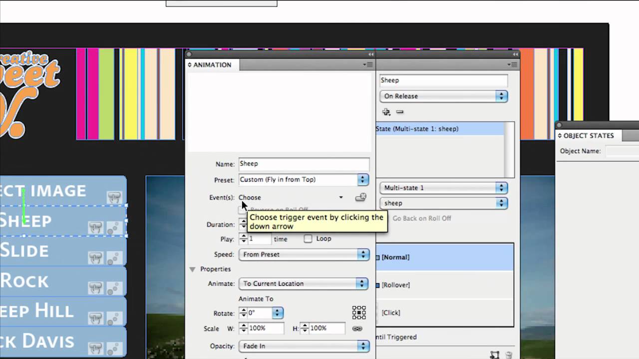 Animated Roll Down Menu InDesign CS5 (No. 93)