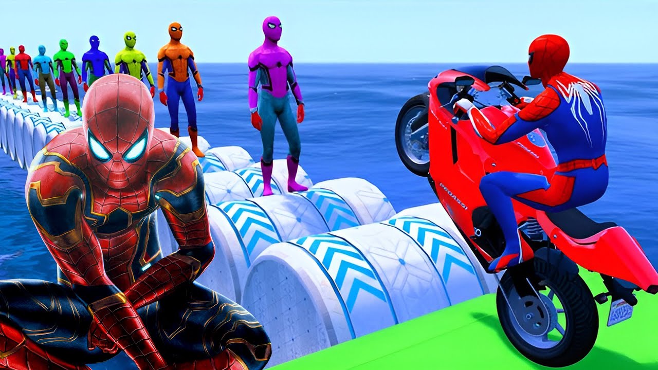 الرجل العنكبوت انقاذ باتمان Spider-Man Rescue batman vs iron man vs venom funny Game GTA 5 superhero