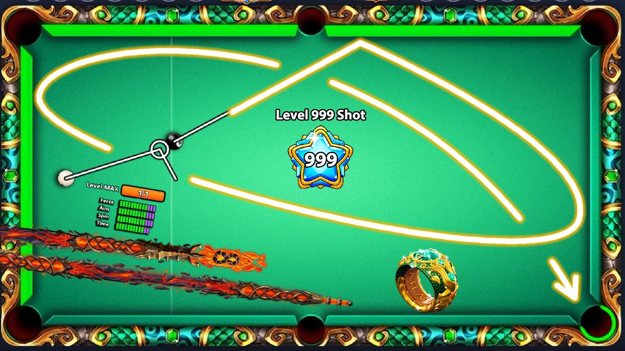8 Ball Pool - Level 999 Trick Shots in Legends of Atlantis Table - GamingWithK