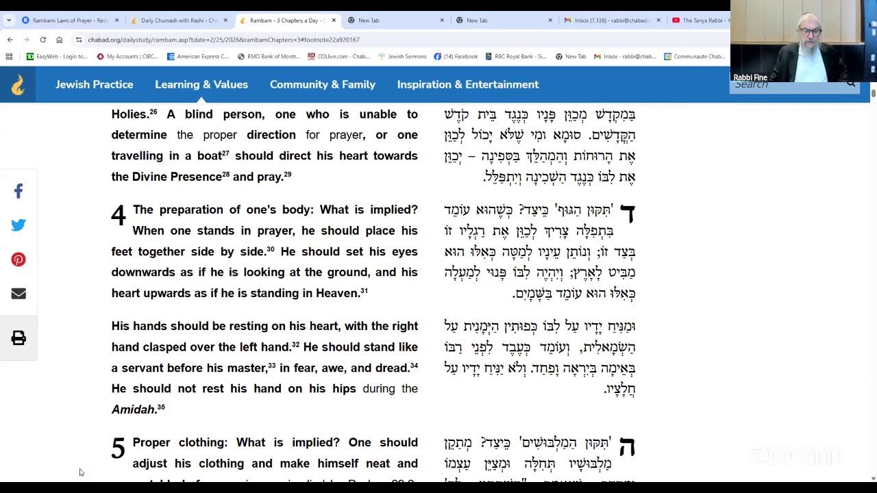 Rambam: Laws of Prayer