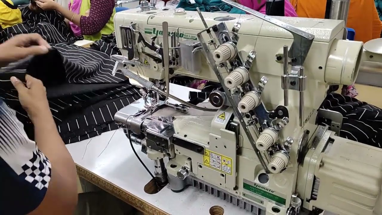 Bottom hem of t shirt. bottom hemming. flat lock sewing machine. sewing. how to bottom hem.