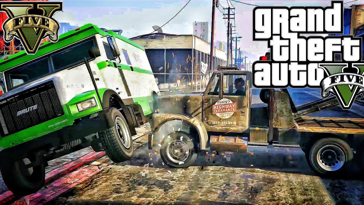 Bank Van Crash and Robbery Mission In GTA V