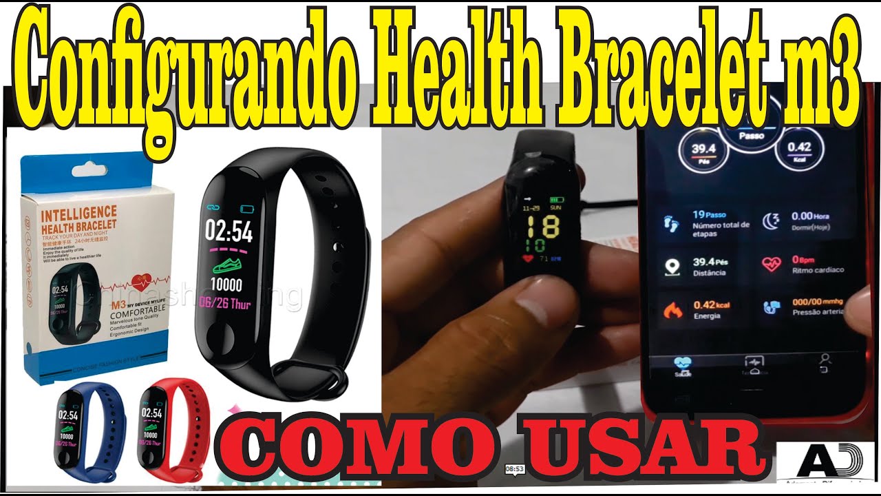 CONFIGURANDO HEALTH BRACELET m3 veja as Funções (COMO USAR) pulseira de saúde inteligente.