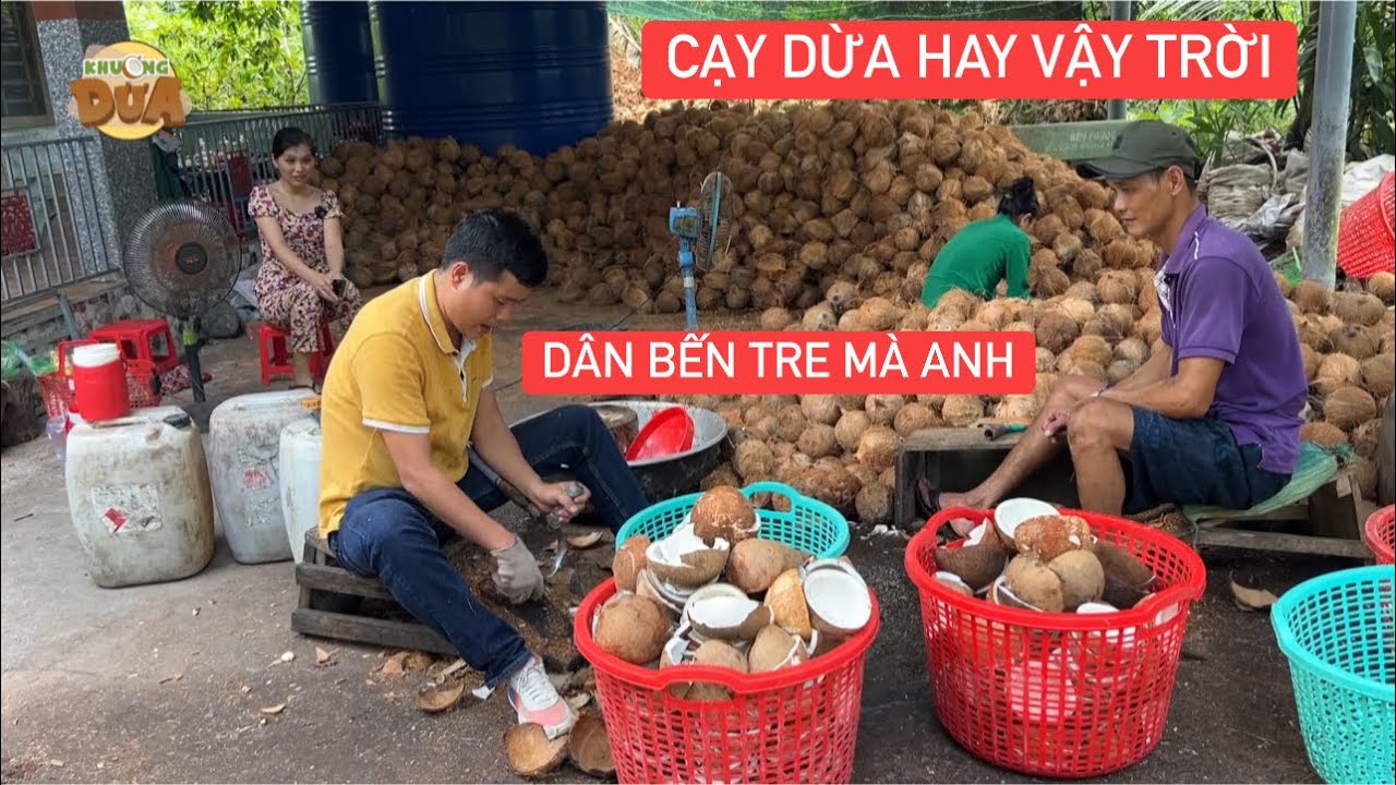 Ghé thăm cơ sở sản xuất dầu dừa thủ công, Khương Dừa trổ tài cạy dừa khiến thợ lâu năm phải bái phục