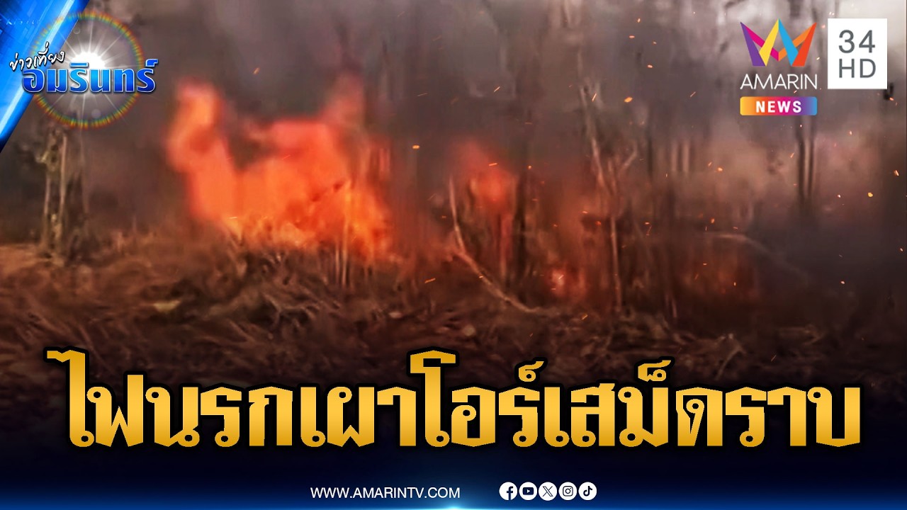 โอร์เสม็ดไฟไหม้ราบ! เขมรจุดไฟเผาแต่ไหม้ฐานตัวเอง | ข่าวเที่ยงอมรินทร์ | 2 มี.ค. 69