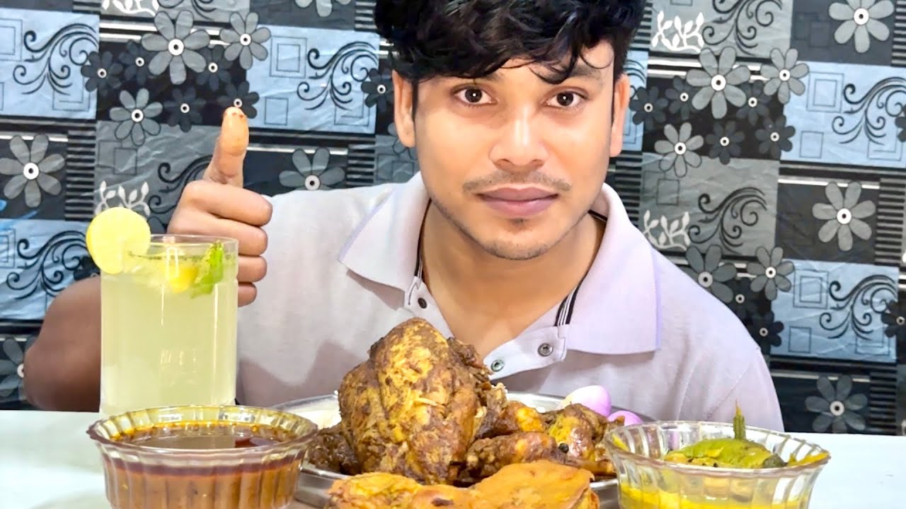 Eating Spicy🌶️ Whole Chicken With Rice, Baigan Pagoda, Mojito, Extra gravy, Fish Curry, ASMR MUKBANG