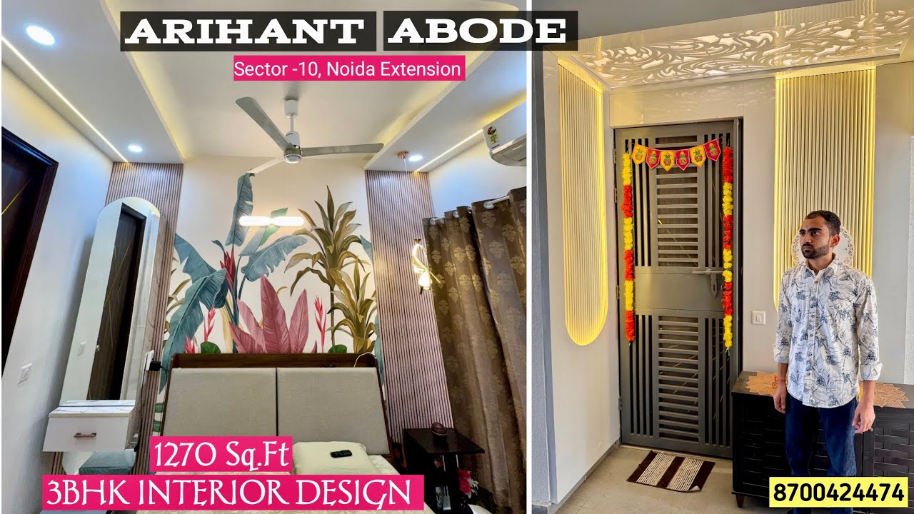 Arihant Adobe Sector-10 Noida Extension | 3bhk Interior design | 8700424474
