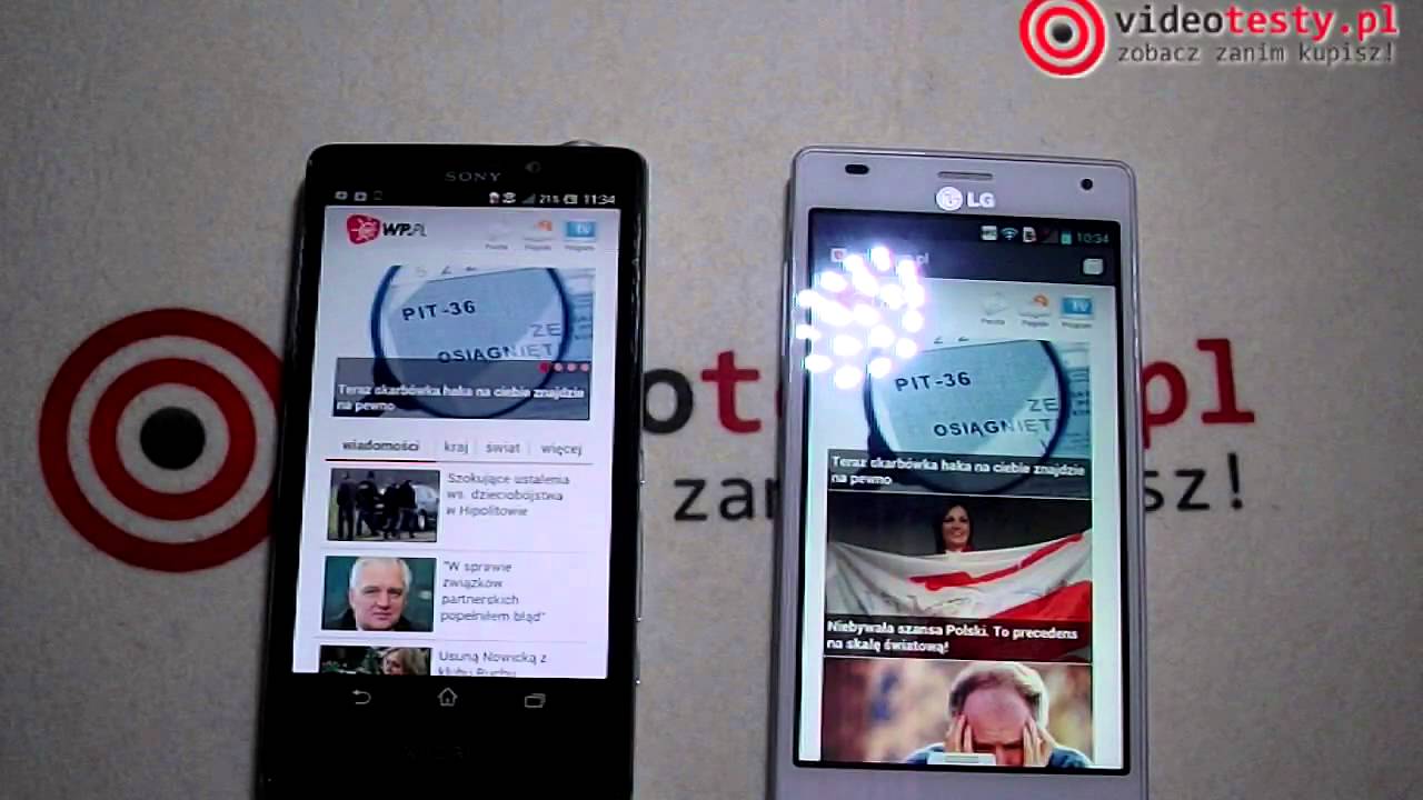 LG Swift 4x HD vs Sony Xperia T - videotesty.pl [POR&Oacute;WNANIE]