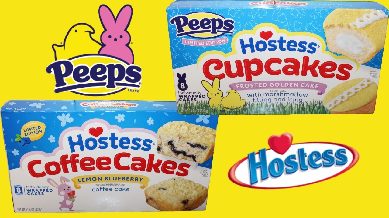 Hostess Peeps Cupcakes & Hostess Coffee Cakes Lemon Blueberry Review