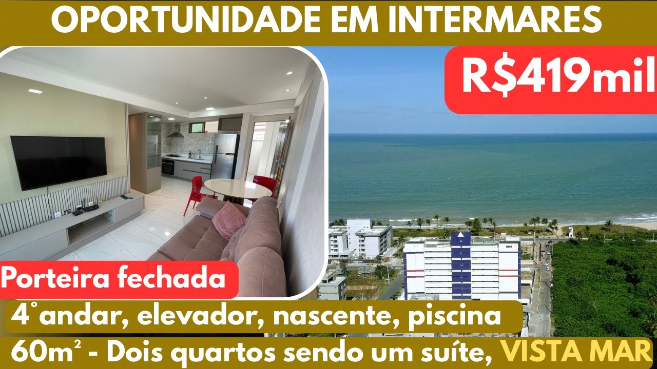 Oportunidade!! Apartamento porteira fechada à venda em Intermares! Com vista mar!