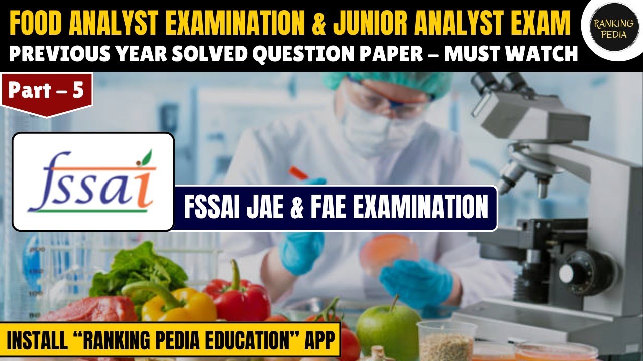 FSSAI FAE & JAE Exam Solved Paper | FSSAI Food Analyst Exam Solved Paper | FSSAI Previous Year Paper