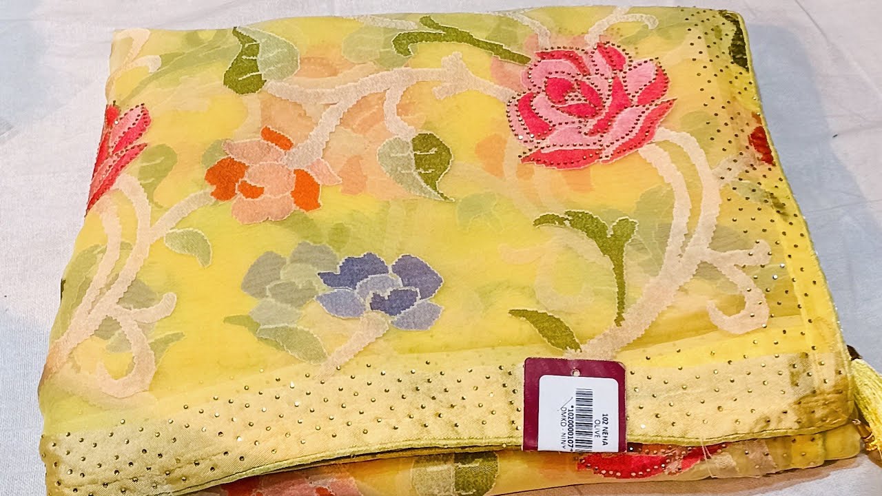 🌺🌺फ्लावर वाली Organza ब्रासो साड़ी💃लेडिजो की पहली पसंद🔥Letest Brasso Saree#designersaree #onlinesadi