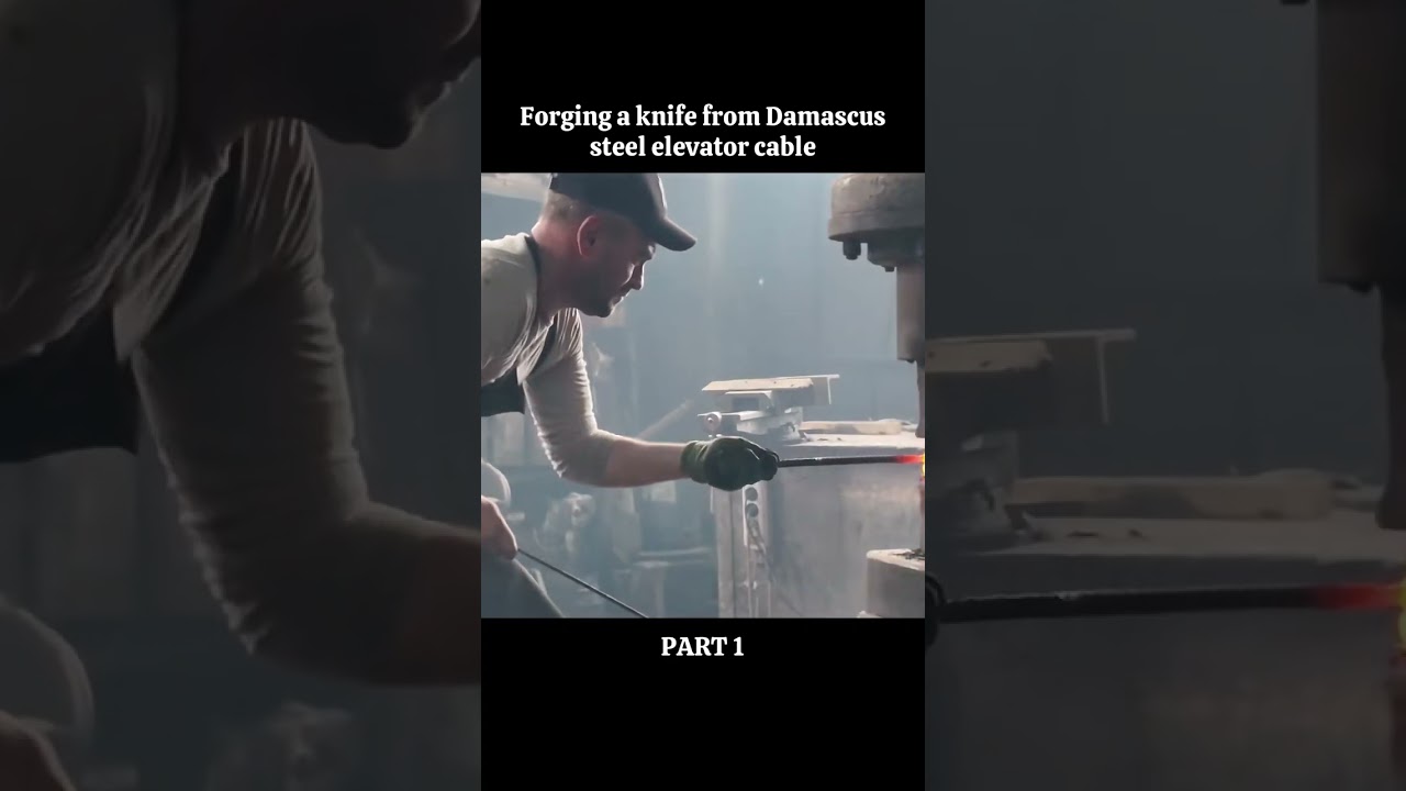 Forging a knife from Damascus steel elevator cable 