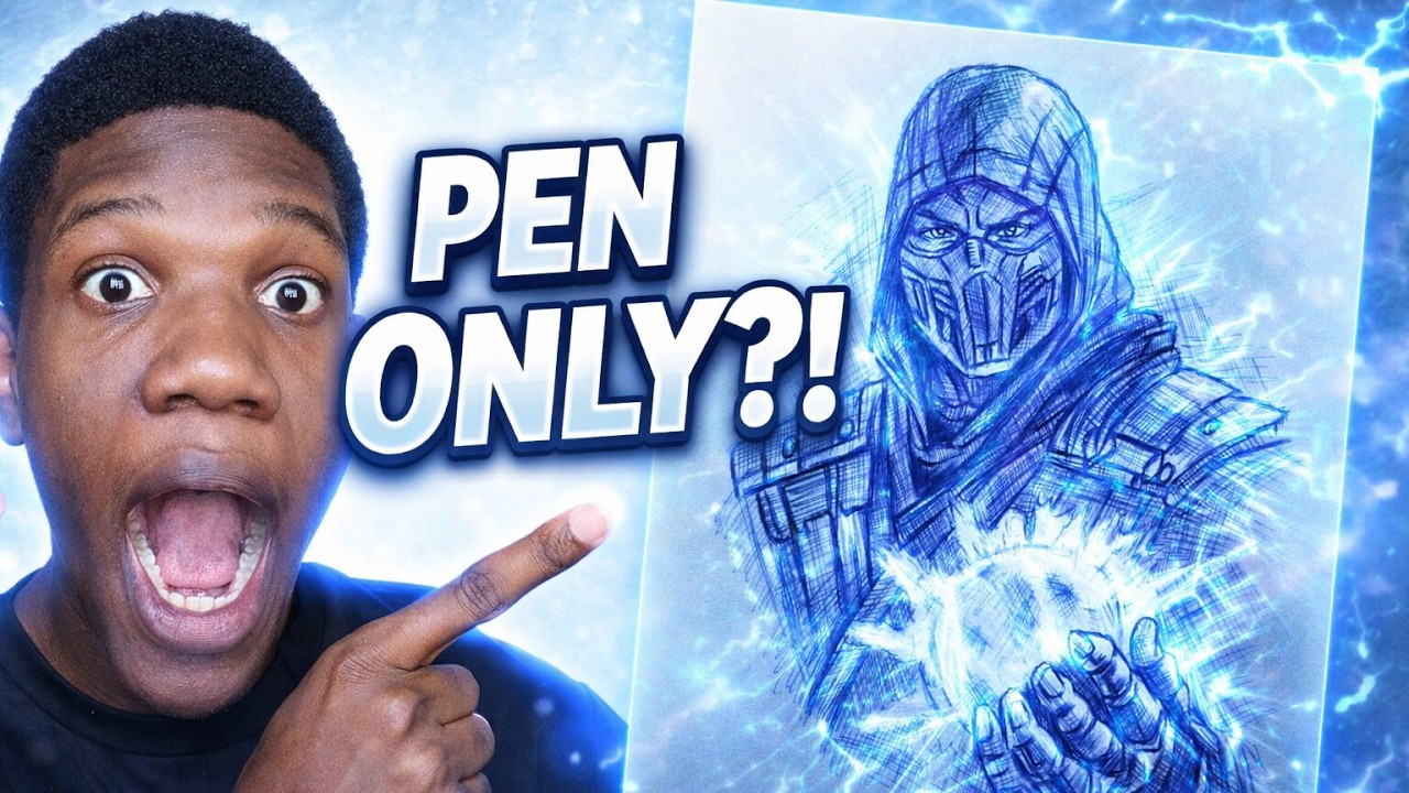 Drawing Sub-Zero With ONLY a Pen… (Harder Than I Thought)