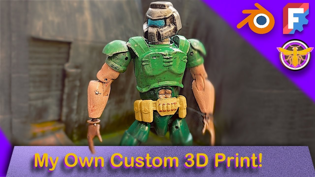 3D Printing 90s Doomguy Using Blender and Freecad!
