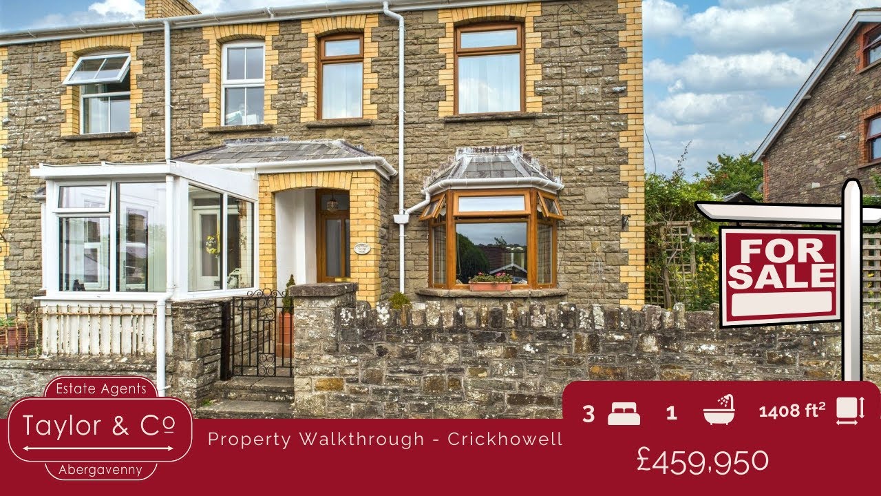 FOR SALE: Property walk-through of a 3 bedroomed semi-detached home in Crickhowell (AB489)