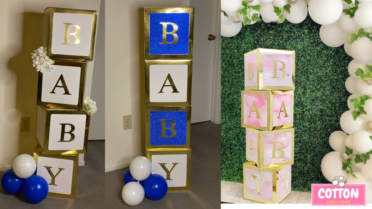 SUPER EASY Lettered Boxes | How to Customize Balloon Boxes | Reusable Baby Shower Decorations