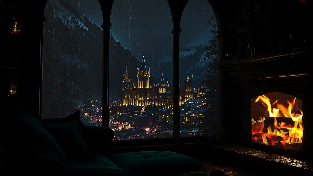 Just Listen for 15 Seconds and Fall Asleep Fast (NO ADS) 🔥 Rain and Fireplace Sounds