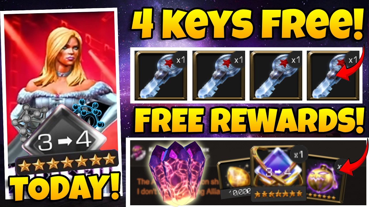 4 NEW KEYS 🔑 + FREE R4 GEM 💎 + RARE CRYSTALS! FREE REWARDS 🔥| MCOC LEGENDS EVENTS GUIDE